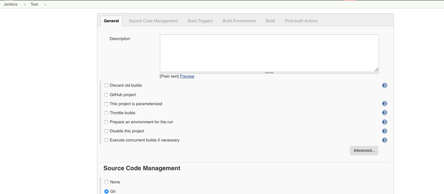 Jenkins application configurations