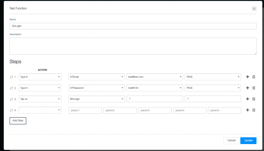 adding test function step 2