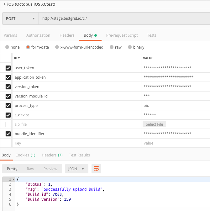  API parameters in TestGrid Automation Testing tool